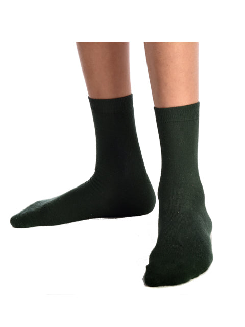 3PK Bottle Green Ankle Super-Soft Bamboo School Socks