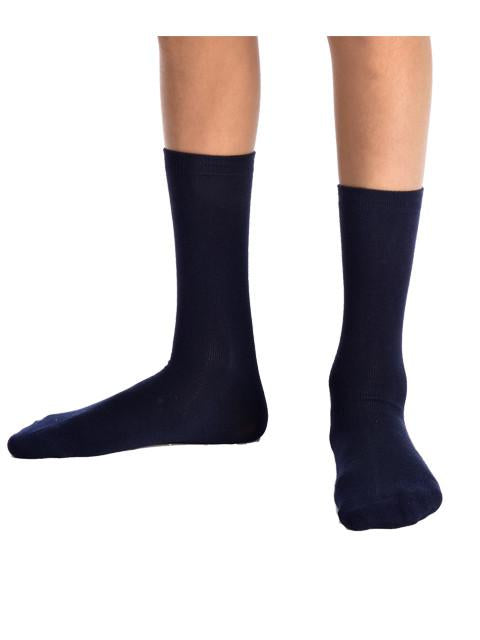 3PK Navy Ankle Super-Soft Bamboo School Socks